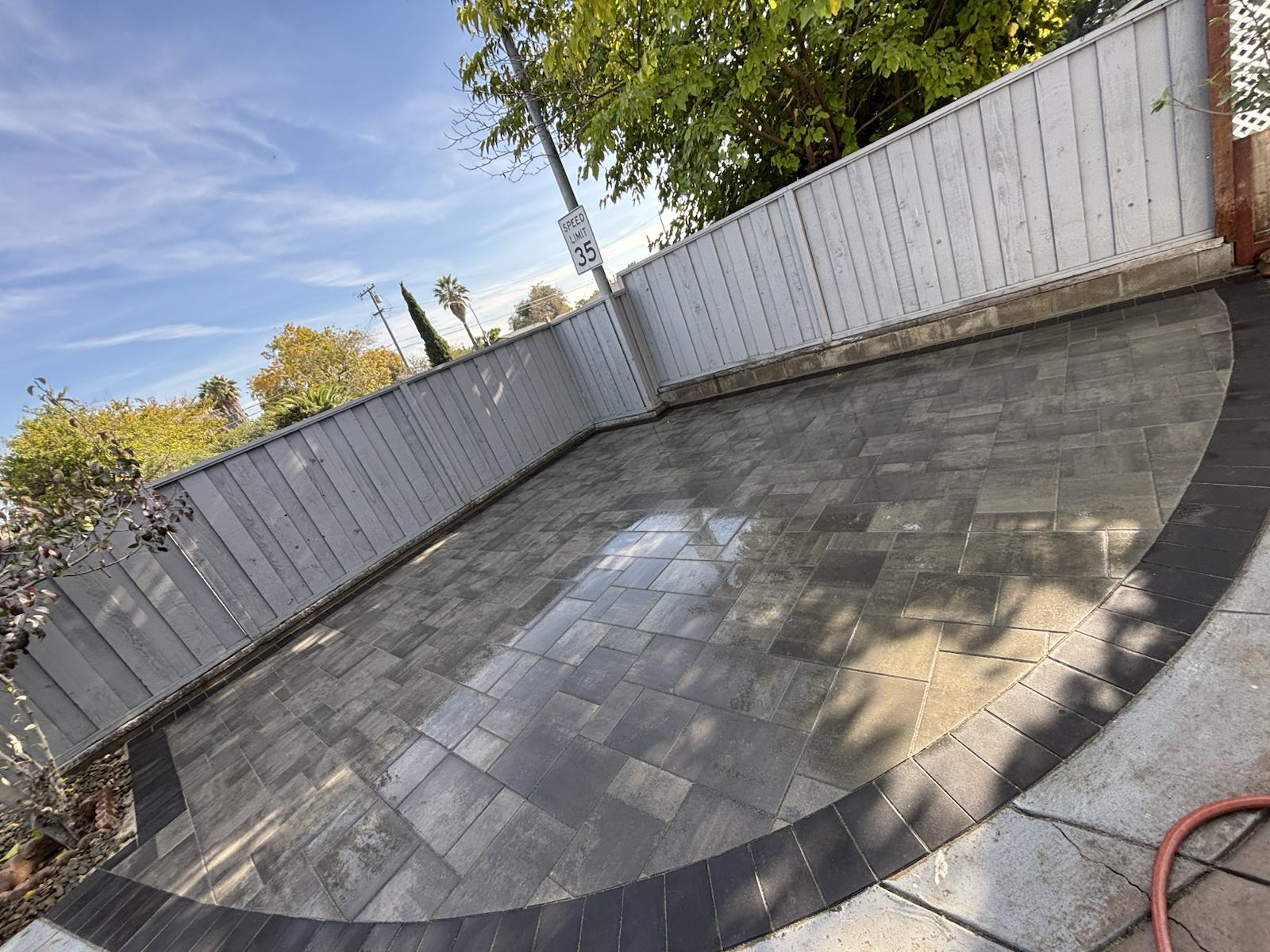 Backyard paver patio